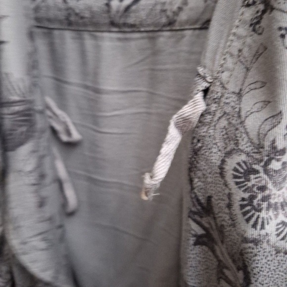 Knox Rose Cardigan Small Floral Gray Black Cover Topper Duster Lightweight Tie - Picture 5 of 8